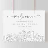 Neutraal Wildflower Engagement Party Welkom Poster