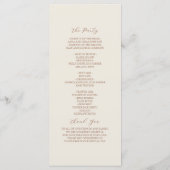 Neutraal Wildflower Wedding Programma Programmakaart (Achterkant)