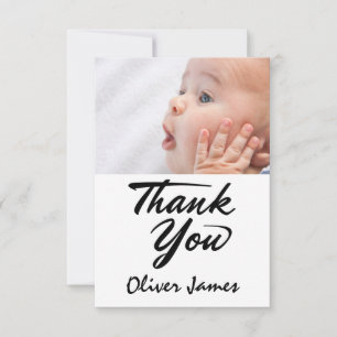 Neutraal wit baby shower bedankt je foto