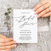 Neutraal wit Elegant Script Modern Vrijgezellenfee Kaart