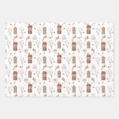 Neutraal Woodland Set van 3 Flat Sheet Wraps Inpakpapier Vel (Voorkant)