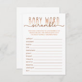 Neutraal Word Scramble Baby shower spel Kaart (Voorkant / Achterkant)