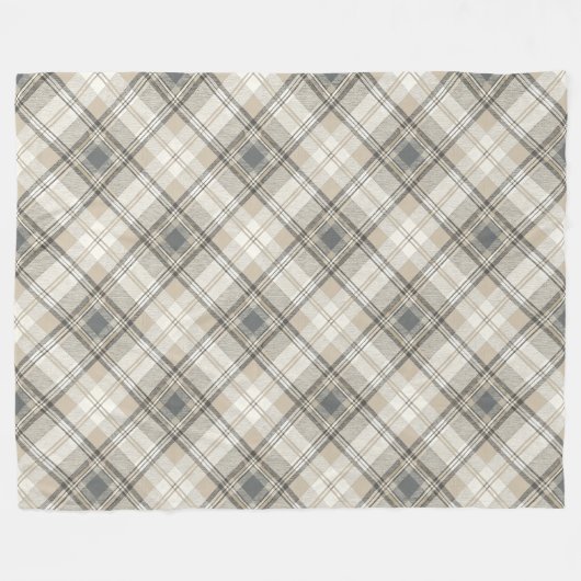 Neutraal zacht aardetoon modern geometrisch ontwer fleece deken (Voorkant (Horizontaal))