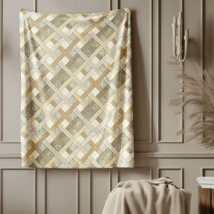 Neutraal zacht aardetoon modern geometrisch ontwer fleece deken