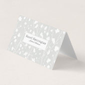 Neutraal zacht bloemig QR gevouwen Visitekaartje (Voorkant)