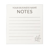 Neutraal Zakelijk Minimalistisch Eenvoudig Botanis Notitieblok (Voorkant)