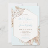 Neutraal zand & Aqua Dried Palm Leaf Vrijgezellenf Kaart (Voorkant)