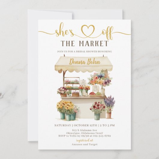 Neutraal Ze is van de markt Vrijgezellenfeest Uitn Kaart (Voorkant)