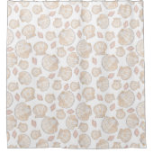 Neutraal Zee Shell-patroon Douchegordijn (Voorkant)