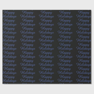 Neutraal Zwart & Blauw Eenvoudig Elegant Prettige Cadeaupapier