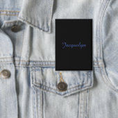 Neutraal Zwart & Blauw Plain Elegante Moderne Eige Button (Insitu)
