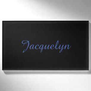Neutraal Zwart & Blauw Plain Elegante Moderne Eige Naambadge