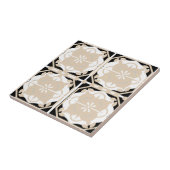 Neutraal zwart en beige ingewikkeld tegeltje (Zijkant)