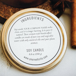 Neutraal zwart ingrediënten productlabel ronde sticker