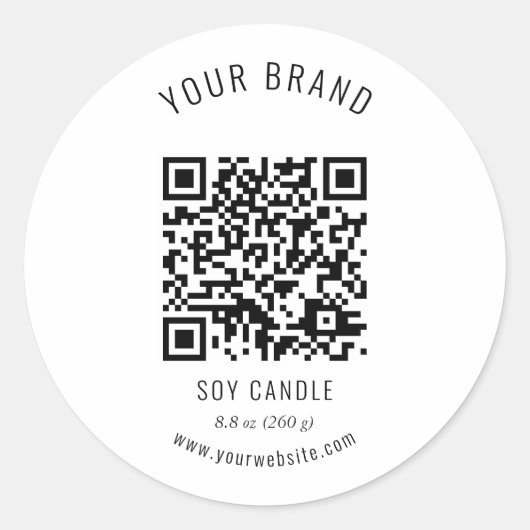 Neutraal zwart QR-codenummer Naam Product Label (Voorkant)