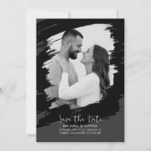 Neutraal Zwart Wit Save the Date Modern Unique (Voorkant)