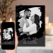 Neutraal Zwart Wit Save the Date Modern Unique