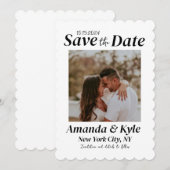 Neutraal Zwart-Wit Sla de data op met foto Kaart (Voorkant / Achterkant)