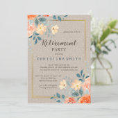 Neutral aardachtig bloemenfeest Waterverf Retireme Kaart (Staand voorkant)