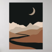 Neutral Abstract Landscape, Minimalist Mountain Poster (Voorkant)
