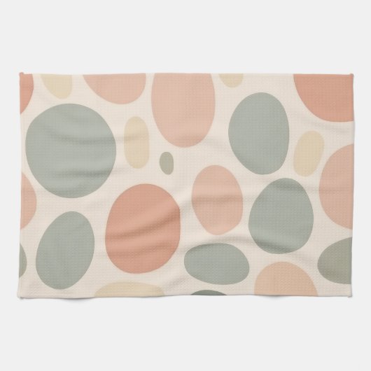 Neutral Abstract Organic Shapes Modern Theedoek (Horizontaal)