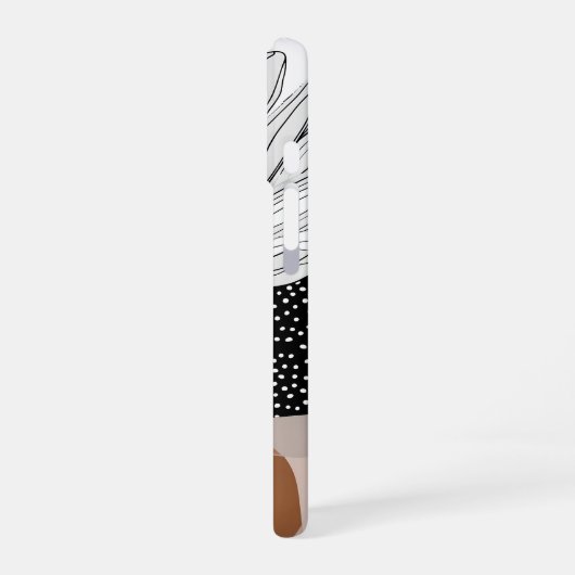 Neutral Abstract Plant Pattern Boho Minimal Aesthe iPhone 16 Hoesje (Linkerkant)