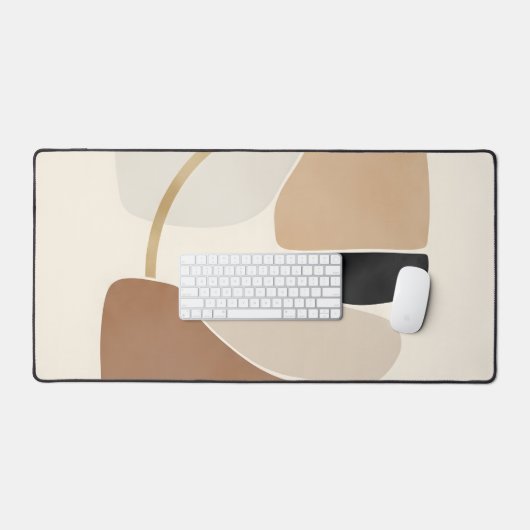 Neutral Abstract Shapes | Minimal Modern Fine Art Bureaumat (Keyboard & Muis)