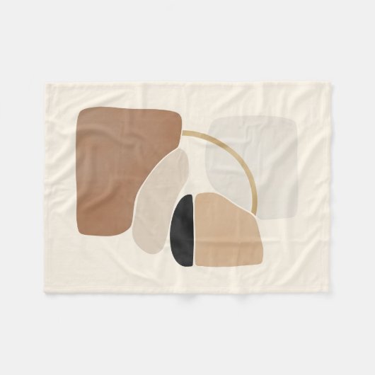 Neutral Abstract Shapes | Minimal Modern Fine Art Fleece Deken (Voorkant (Horizontaal))