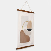 Neutral Abstract Shapes | Minimal Modern Fine Art Hangend Wandkleed (Gebogen)