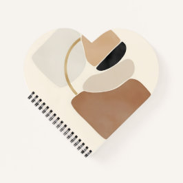 Neutral Abstract Shapes | Minimal Modern Fine Art  Notitieboek