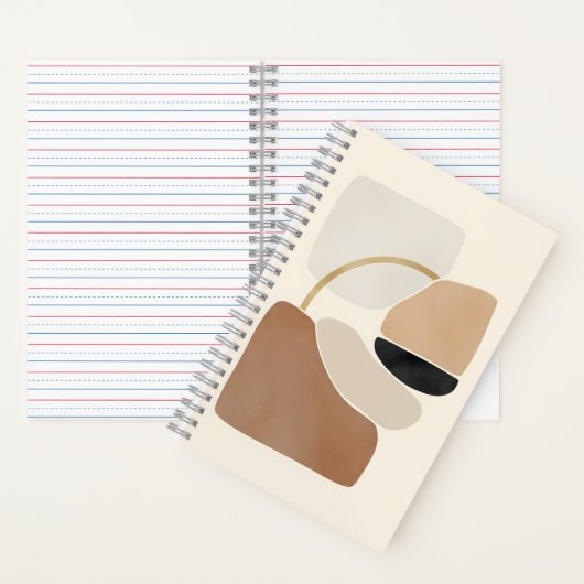 Neutral Abstract Shapes | Minimal Modern Fine Art Notitieboek (Binnen)