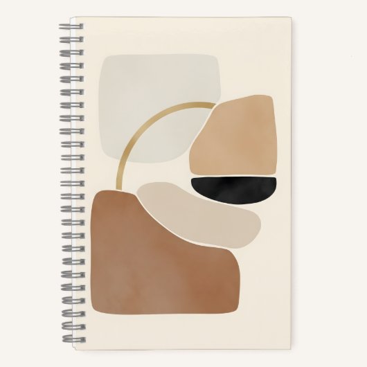 Neutral Abstract Shapes | Minimal Modern Fine Art Notitieboek (Voorkant)