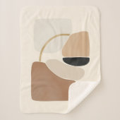 Neutral Abstract Shapes | Minimal Modern Fine Art  Sherpa Deken (Voorkant)