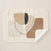 Neutral Abstract Shapes | Minimal Modern Fine Art Sherpa Deken (Voorkant (horizontaal))