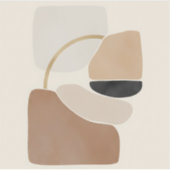 Neutral Abstract Shapes | Minimal Modern Fine Art  Sticker (Voorkant)