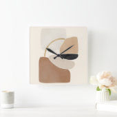 Neutral Abstract Shapes | Minimal Modern Fine Art  Vierkante Klok (Huis)