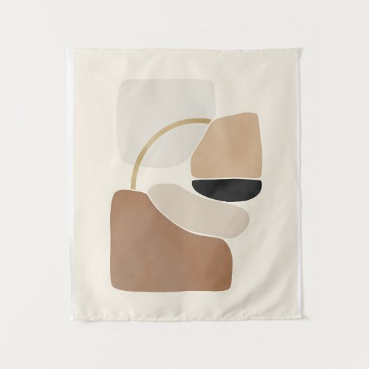 Neutral Abstract Shapes | Minimal Modern Fine Art  Wandkleed (Voorkant)