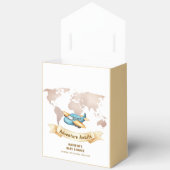 Neutral Adventure World Map Airplane Baby Shower  Bedankdoosjes (Open)
