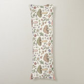 Neutral Aesthetic Mushroom Fungi Seamless Pattern Lichaamskussen (Voorkant Verticaal)