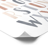 Neutral Alphabet Boho Kids Room Decor Poster (Hoek)