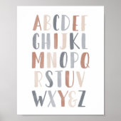 Neutral Alphabet Boho Kids Room Decor Poster (Voorkant)