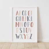 Neutral Alphabet Boho Kids Room Decor Poster
