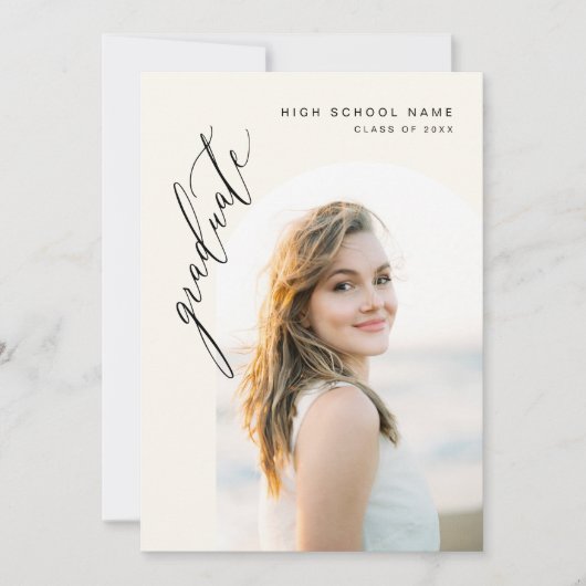 Neutral Arch Afstuderen eenvoudig foto Afstuderen Aankondiging (Voorkant)