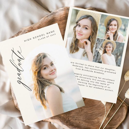 Neutral Arch Afstuderen eenvoudig foto Afstuderen Aankondiging