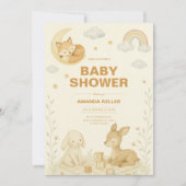 Neutral Baby Animal Nursery Baby shower Kaart (Voorkant)