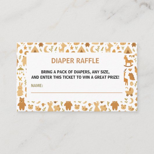 Neutral Baby Boy Shower | Cute Safari Animal Informatiekaartje (Voorkant)