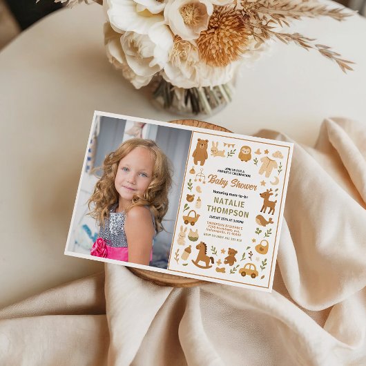 Neutral Baby Boy Shower | Cute Safari Animal Kaart