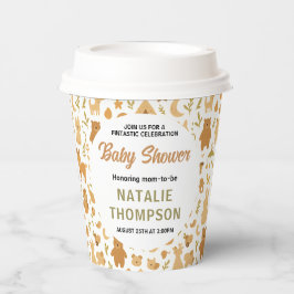 Neutral Baby Boy Shower | Cute Safari Animal Papieren Bekers