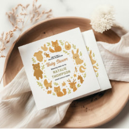 Neutral Baby Boy Shower | Cute Safari Animal Servet