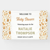 Neutral Baby Boy Shower | Cute Safari Animal Spandoek (Horizontaal)